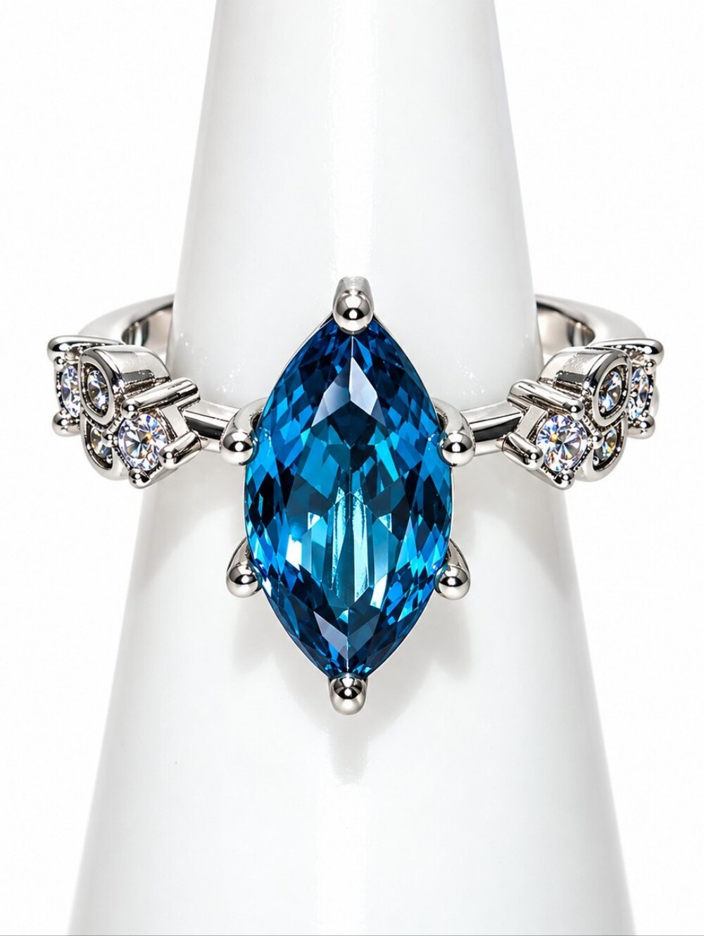 Bomb Party Retro Blue Statement Ring – Size 8